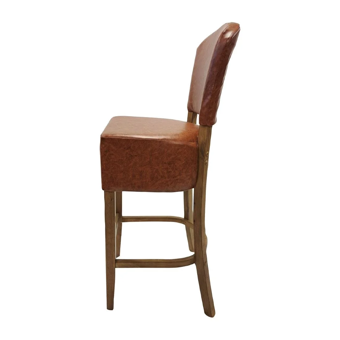 Hanoi Bar Chair in Weathered Oak with Bison Tan Vinyl - Image 2