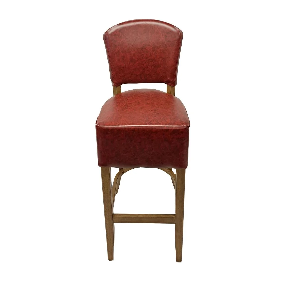 Hanoi Bar Chair in Weathered Oak with Bison Bordeaux Vinyl - Image 2