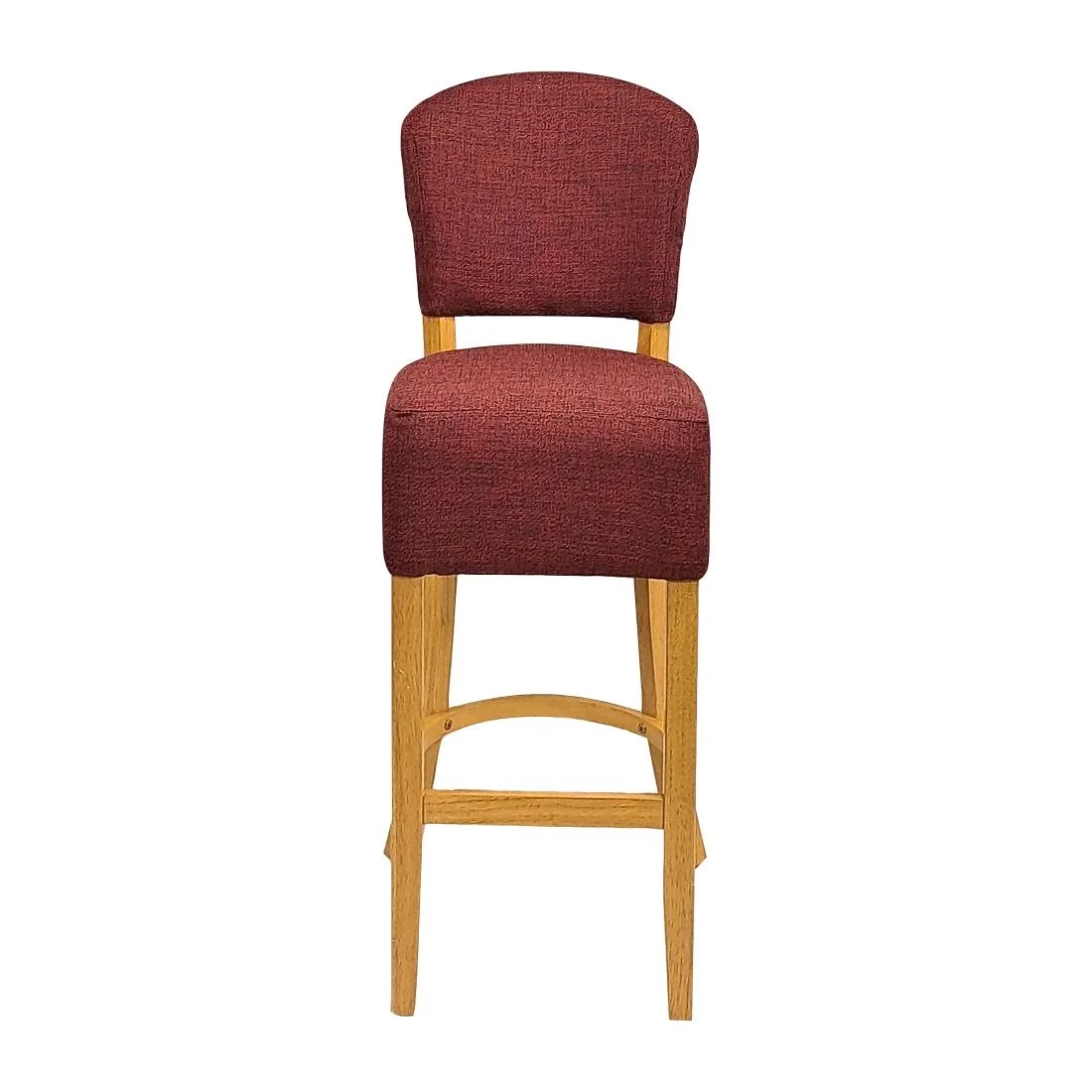Hanoi Bar Chairs in Soft Oak with Shetland Scarlett Seatpad - Image 2