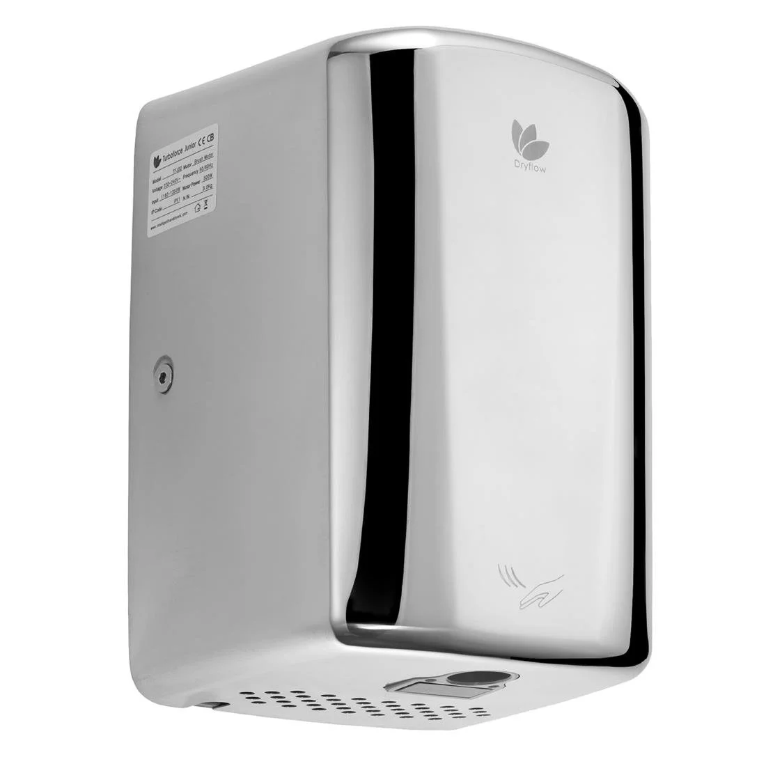 Dryflow Turboforce Junior PLUS Hand Dryer Polished Chrome - Image 1