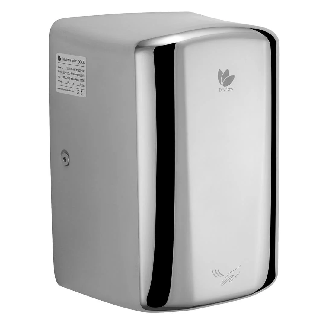 Dryflow Turboforce Junior PLUS Hand Dryer Polished Chrome - Image 3