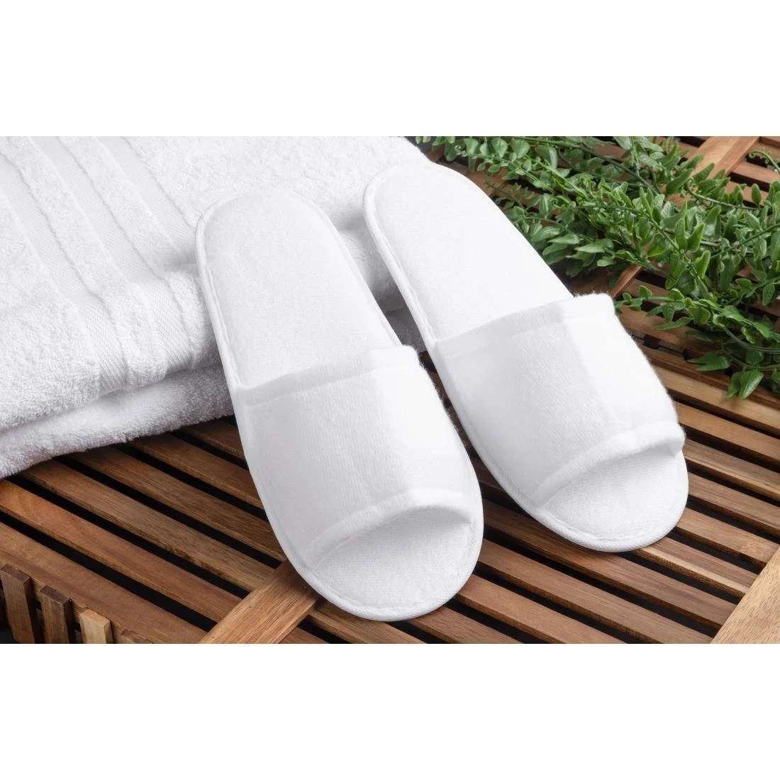 Mitre Essentials Slipperlite Open Toe Slippers White - Image 9