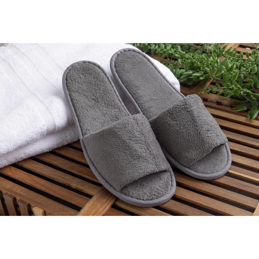Mitre Comfort Vienna Open Toe Slippers Grey - Image 9