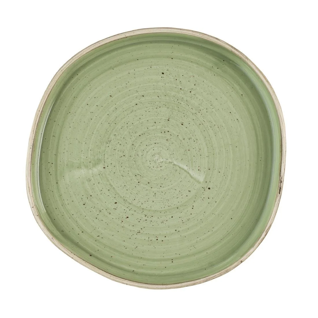Churchill Stonecast Sage Green Organic Walled Plates 206mm (6 Pack) - Image 1