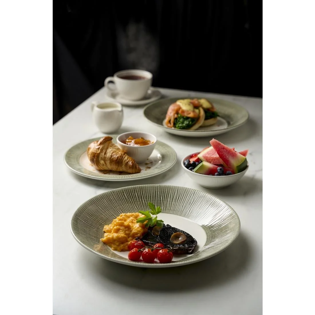 Churchill Bamboo Ceramic Spinwash Alpine Wide Rim Bowls 231mm (12 Pack) - Image 2