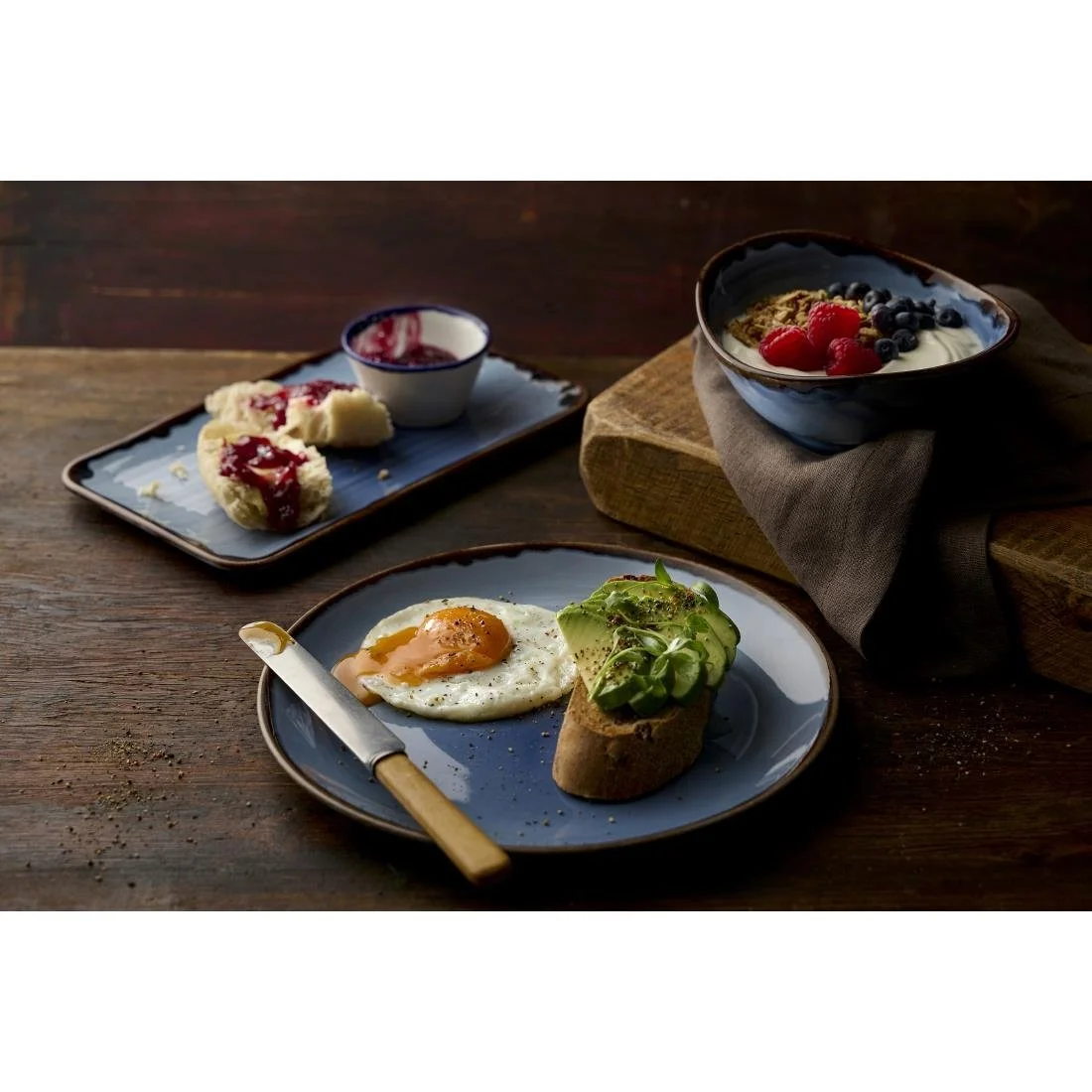 Dudson Harvest Indigo Organic Rectangle Angular Plates 106x160mm(12 Pack) - Image 2