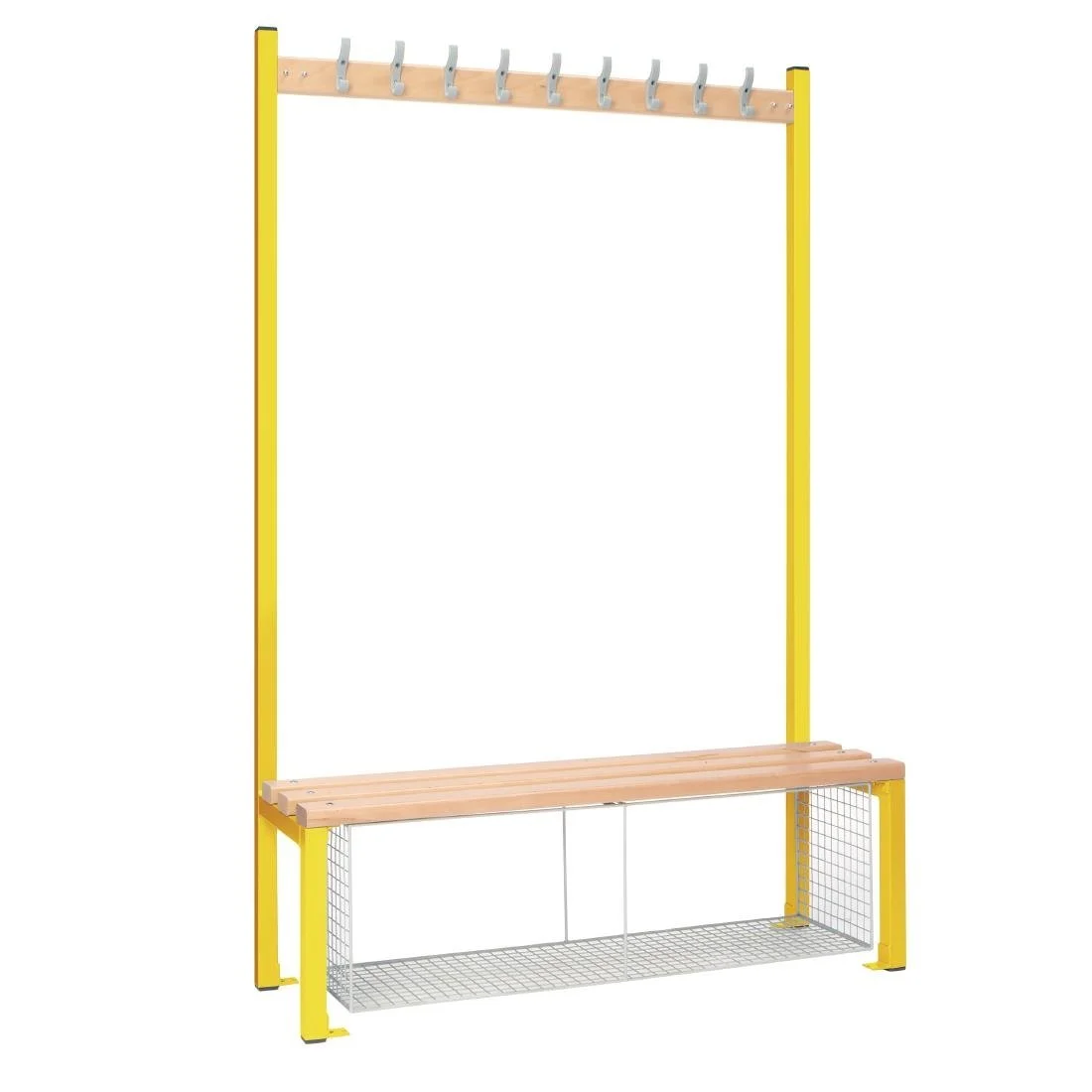 Single-Sided Island Seating with Mesh Tray Yellow