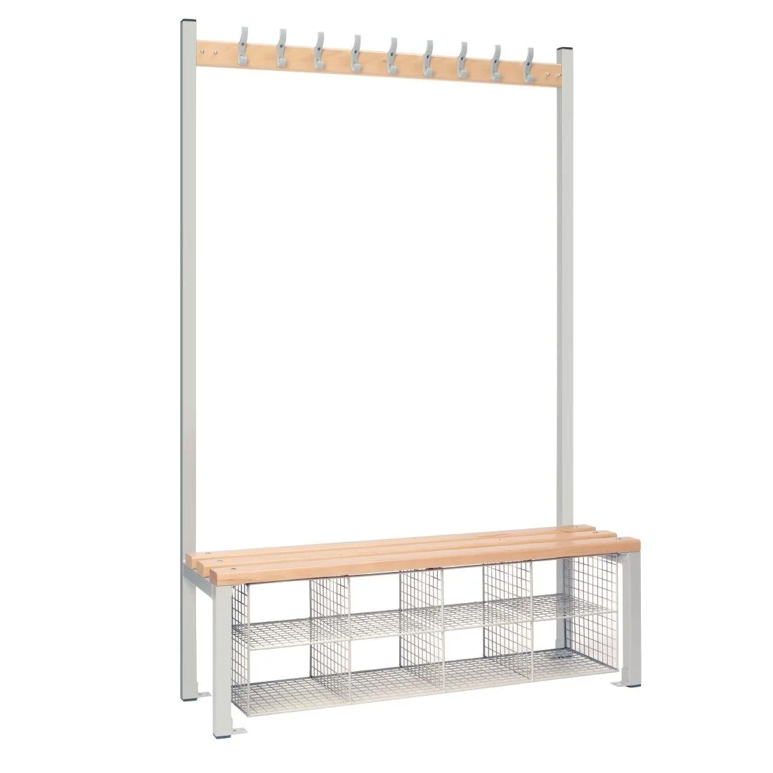 Single-Sided Island Seating with Mesh Basket Grey