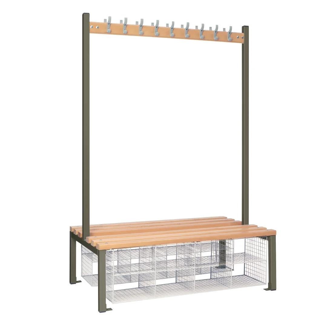 Double-Sided Island Seating with Mesh Basket Dark Grey