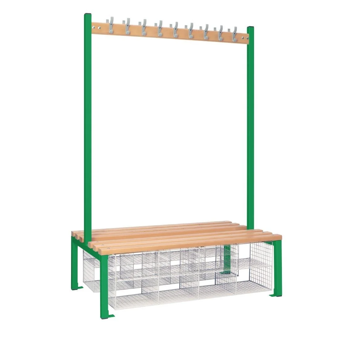 Double-Sided Island Seating with Mesh Basket Green