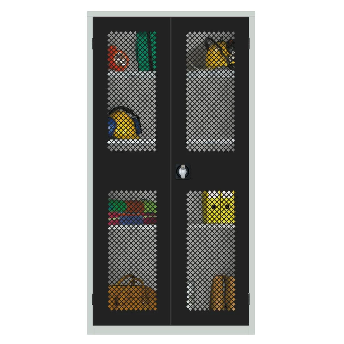 Mesh-Fronted Stock Control Cupboard Black