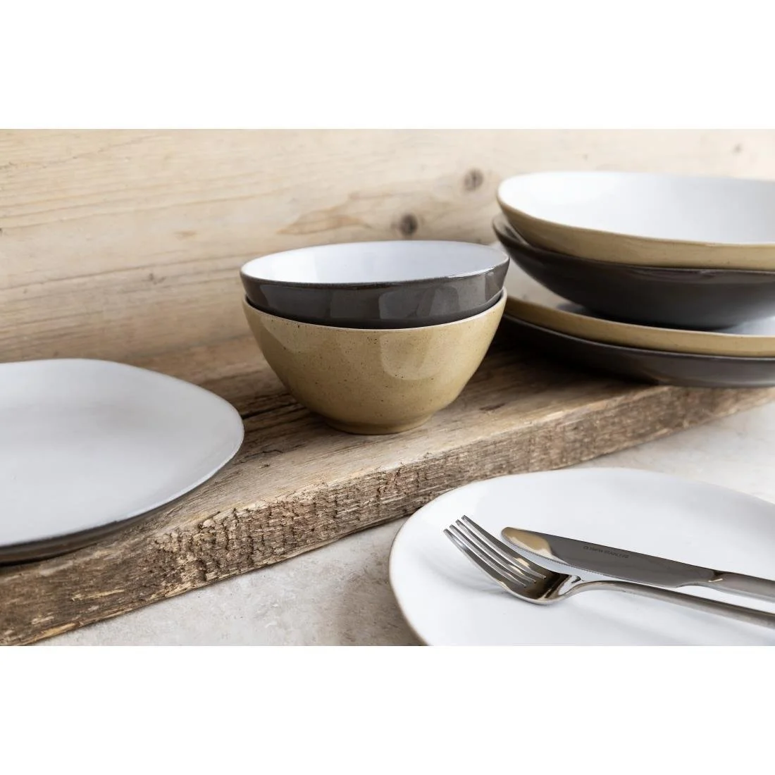 Olympia Raw Recycled Clay Coupe Plates Natural 260mm (6 Pack) - Image 5
