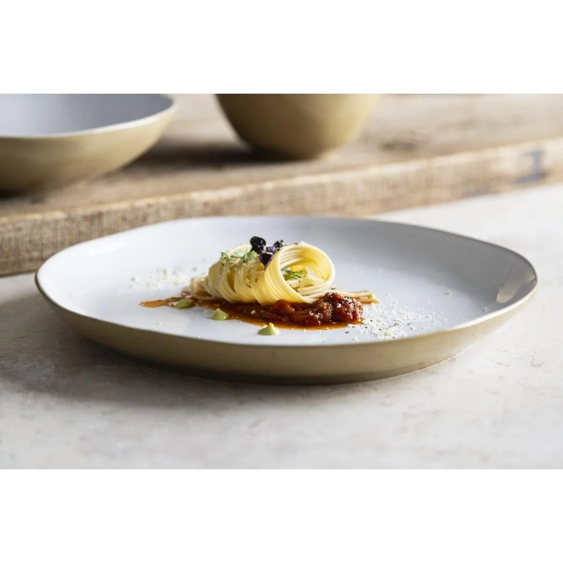 Olympia Raw Recycled Clay Coupe Plates Natural 260mm (6 Pack) - Image 12