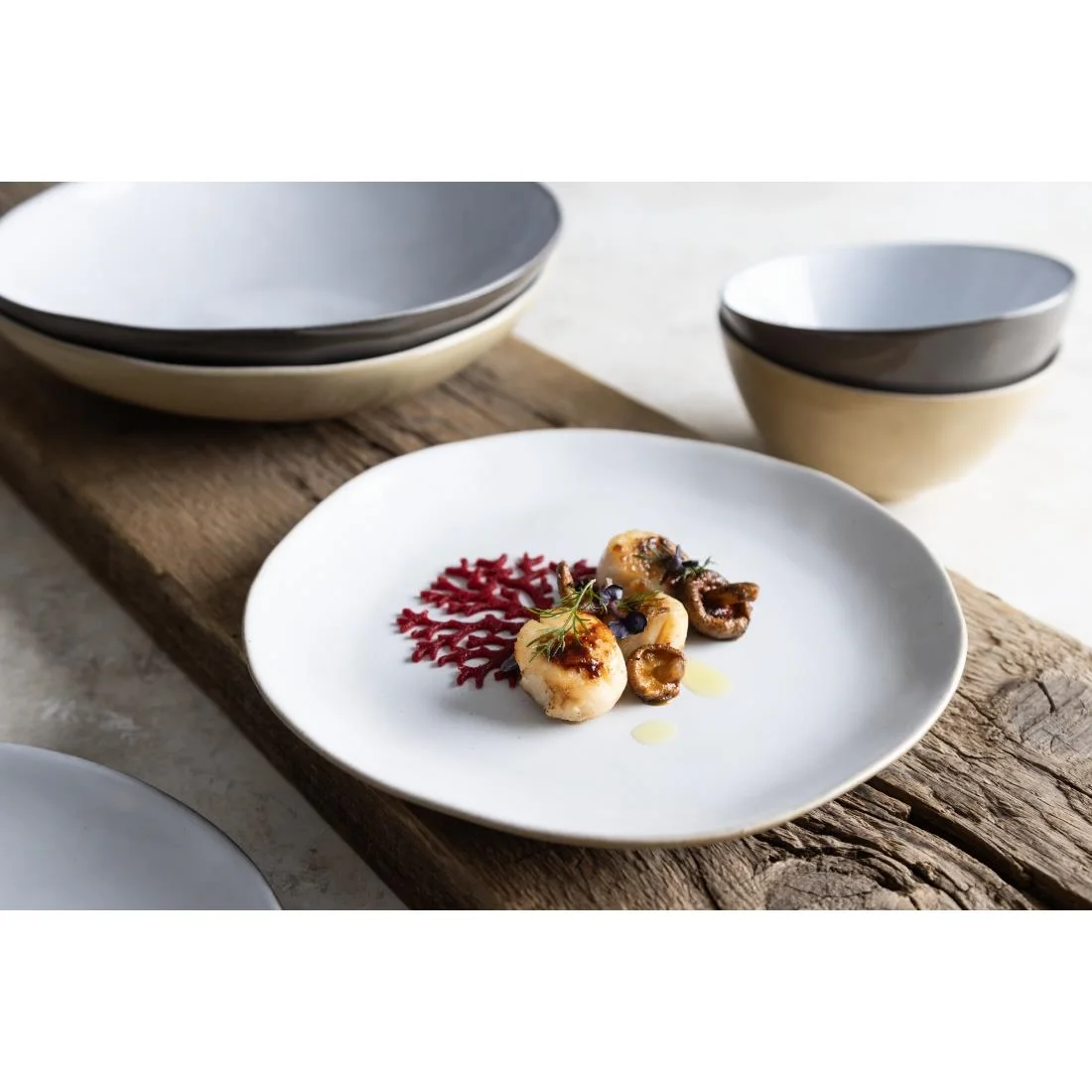 Olympia Raw Recycled Clay Coupe Plates Natural 220mm (6 Pack) - Image 10