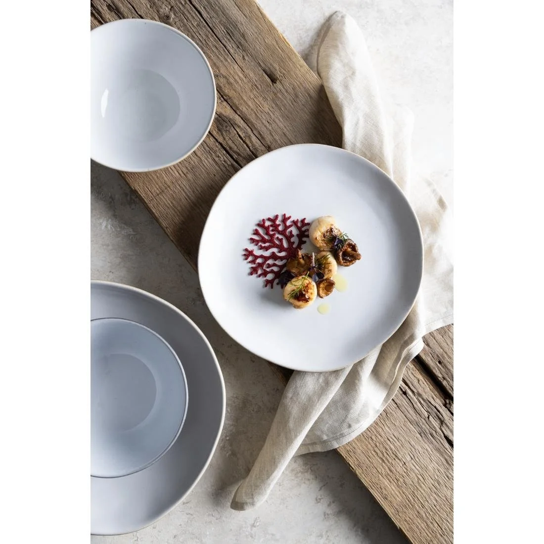 Olympia Raw Recycled Clay Coupe Plates Natural 220mm (6 Pack) - Image 11