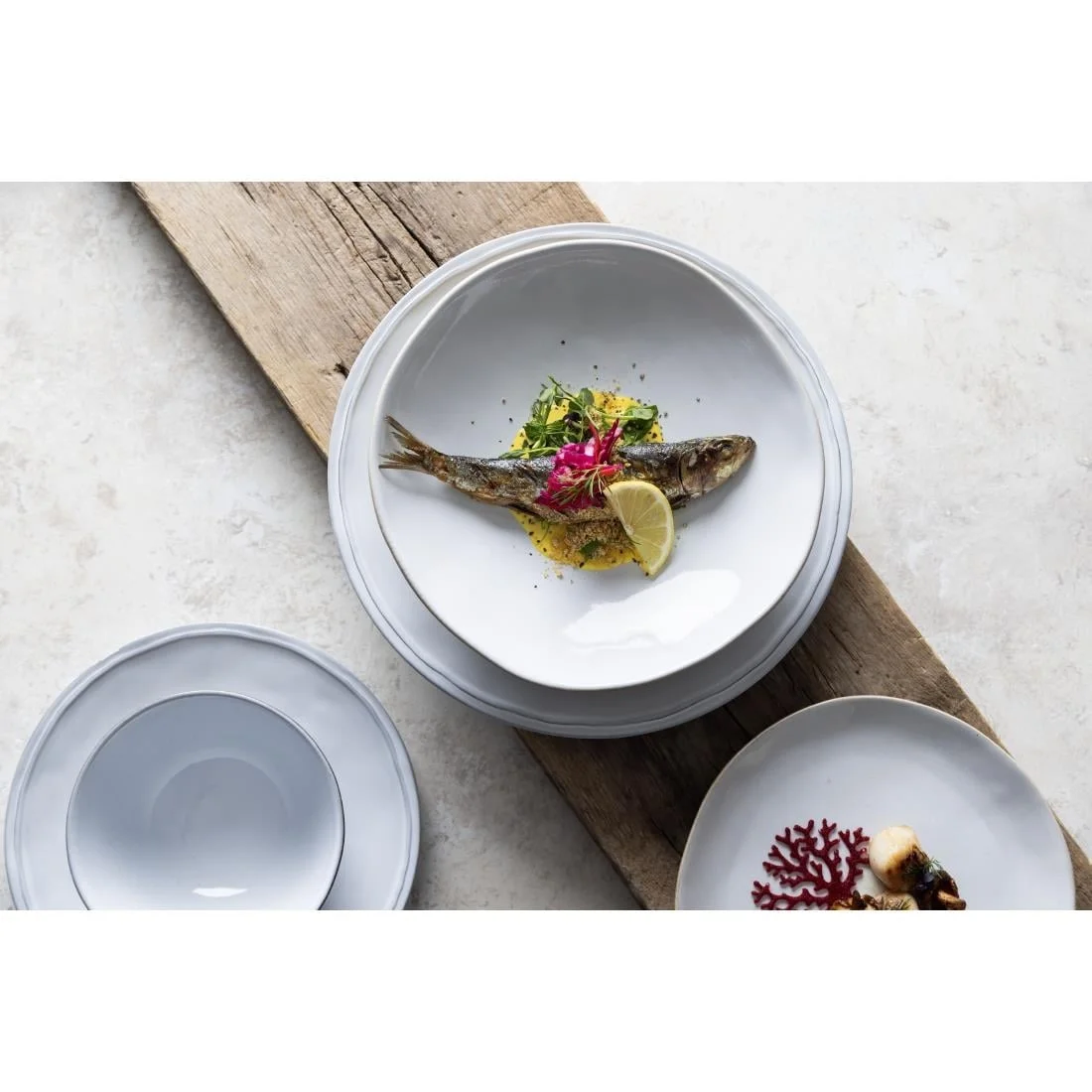 Olympia Raw Recycled Clay Coupe Plates White 220mm (6 Pack) - Image 9