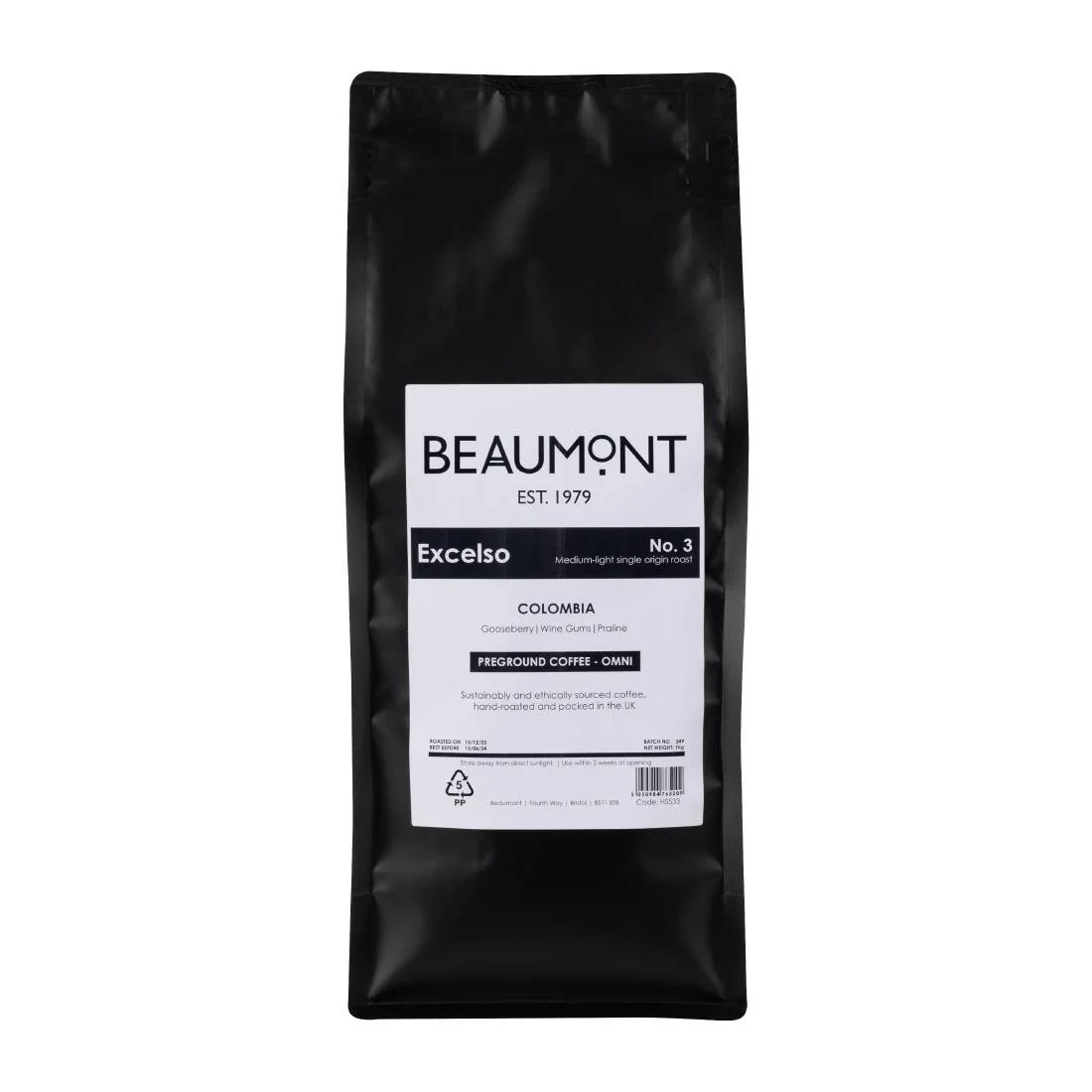 Beaumont No.3 Excelso Coffee Omni Grind 1kg - Image 1