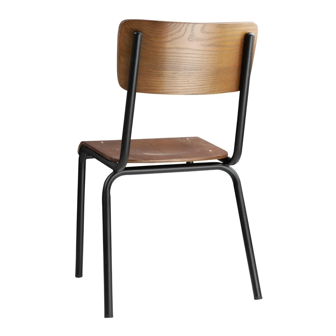 Bolero Cantina Side Chairs with Dark Wooden Seat Pad (4 Pack) - Image 3