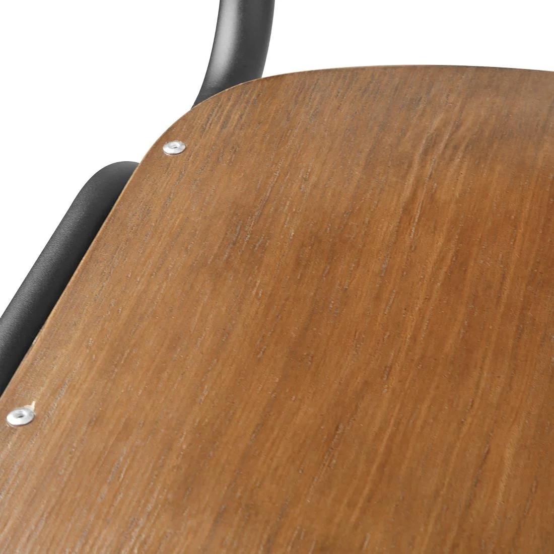 Bolero Cantina Back Rest High Stool with Seat Pad Dark Walnut Effect - Image 4