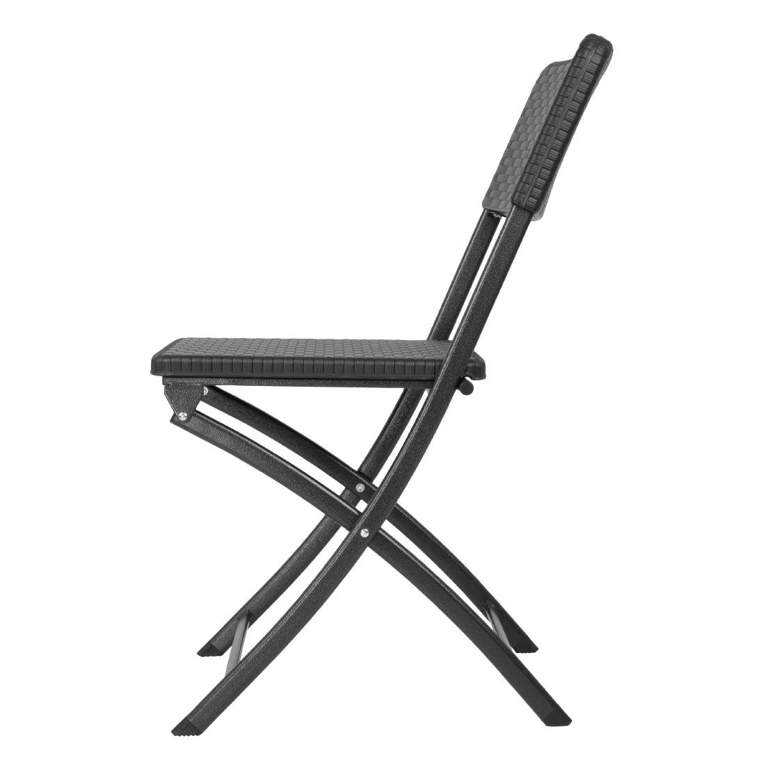 Bolero Rattan Folding Chairs Black (2 Pack) - Image 2