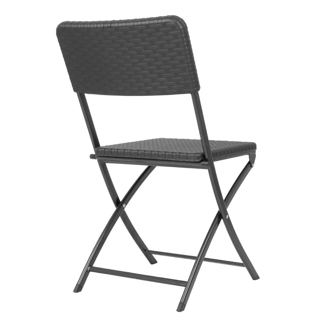 Bolero Rattan Folding Chairs Black (2 Pack) - Image 3