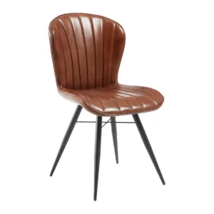 Lena Side Chair Pecan Brown leather (Pack of 2)