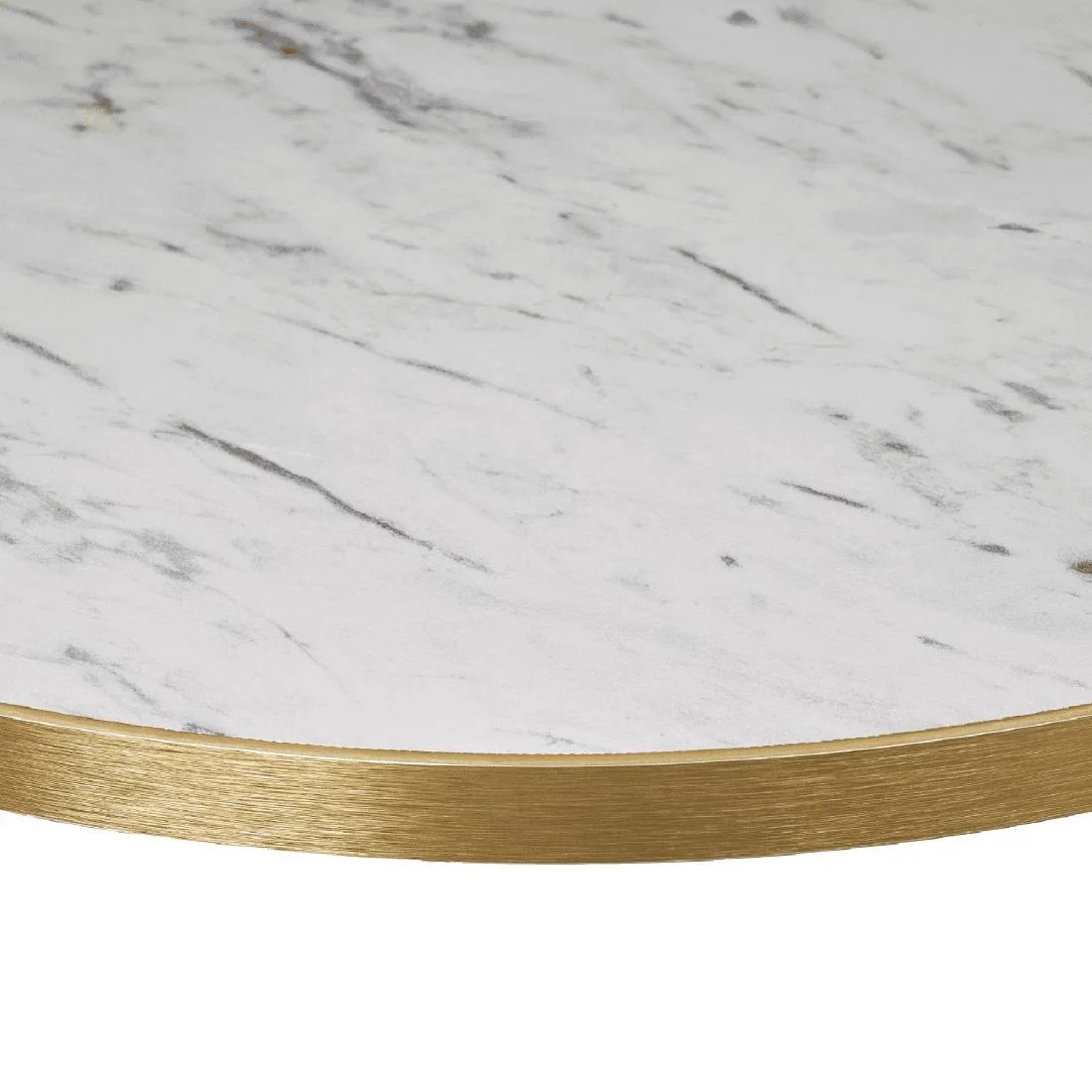 Omega Round Laminate Table Top White Carrara Marble 600mm - Image 2