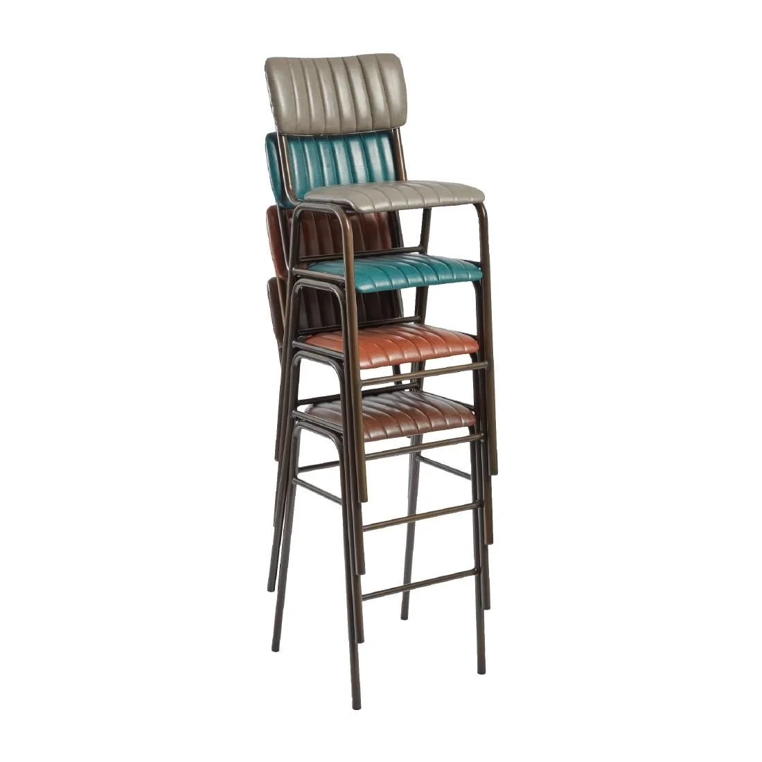 Tavo Stacking Bar Stool Vintage Brown (Pack of 2) - Image 2