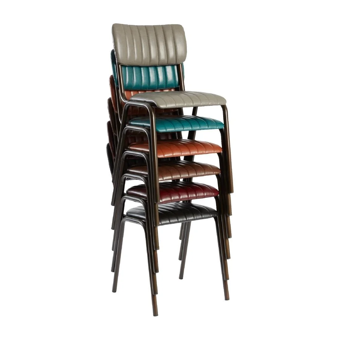 Tavo Stacking Side Chair Vintage Tan (Pack of 2) - Image 2