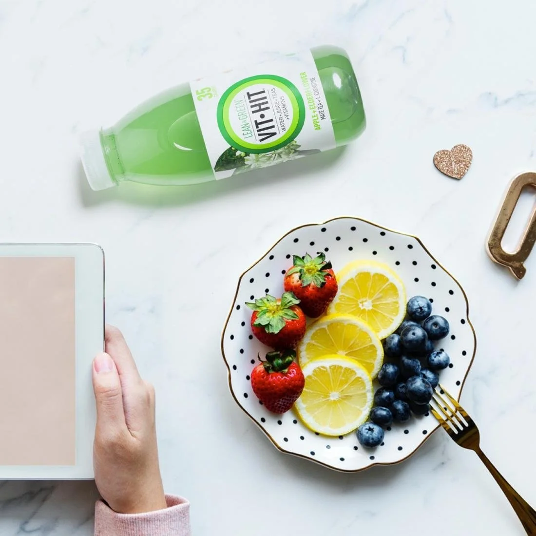 VITHIT Lean & Green Apple & Elderflower Vitamin Water 500ml (12 Pack) - Image 2