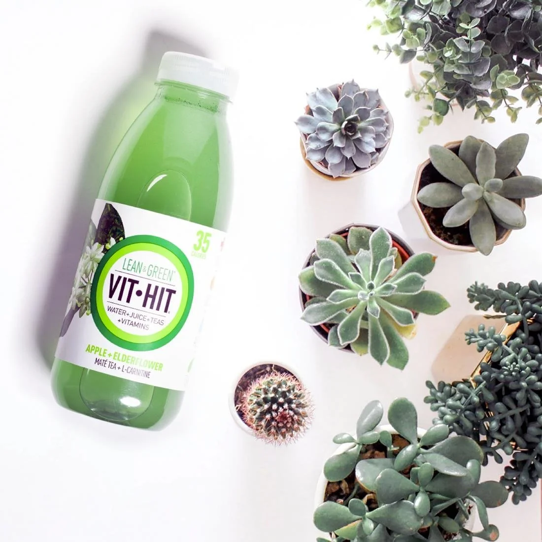 VITHIT Lean & Green Apple & Elderflower Vitamin Water 500ml (12 Pack) - Image 3