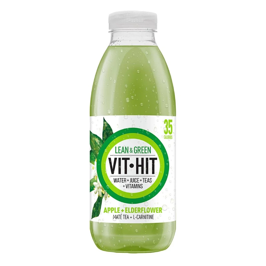 VITHIT Lean & Green Apple & Elderflower Vitamin Water 500ml (12 Pack) - Image 1