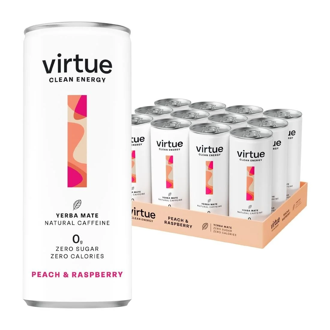 Virtue Yerba Mate - Peach and Raspberry 250ml (12 Pack) - Image 2