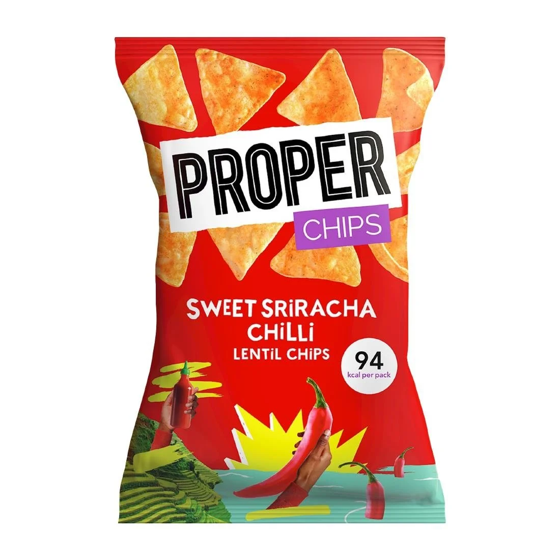 Properchips Impulse Sweet Sriracha Chilli Lentil Chips 20g (24 Pack)