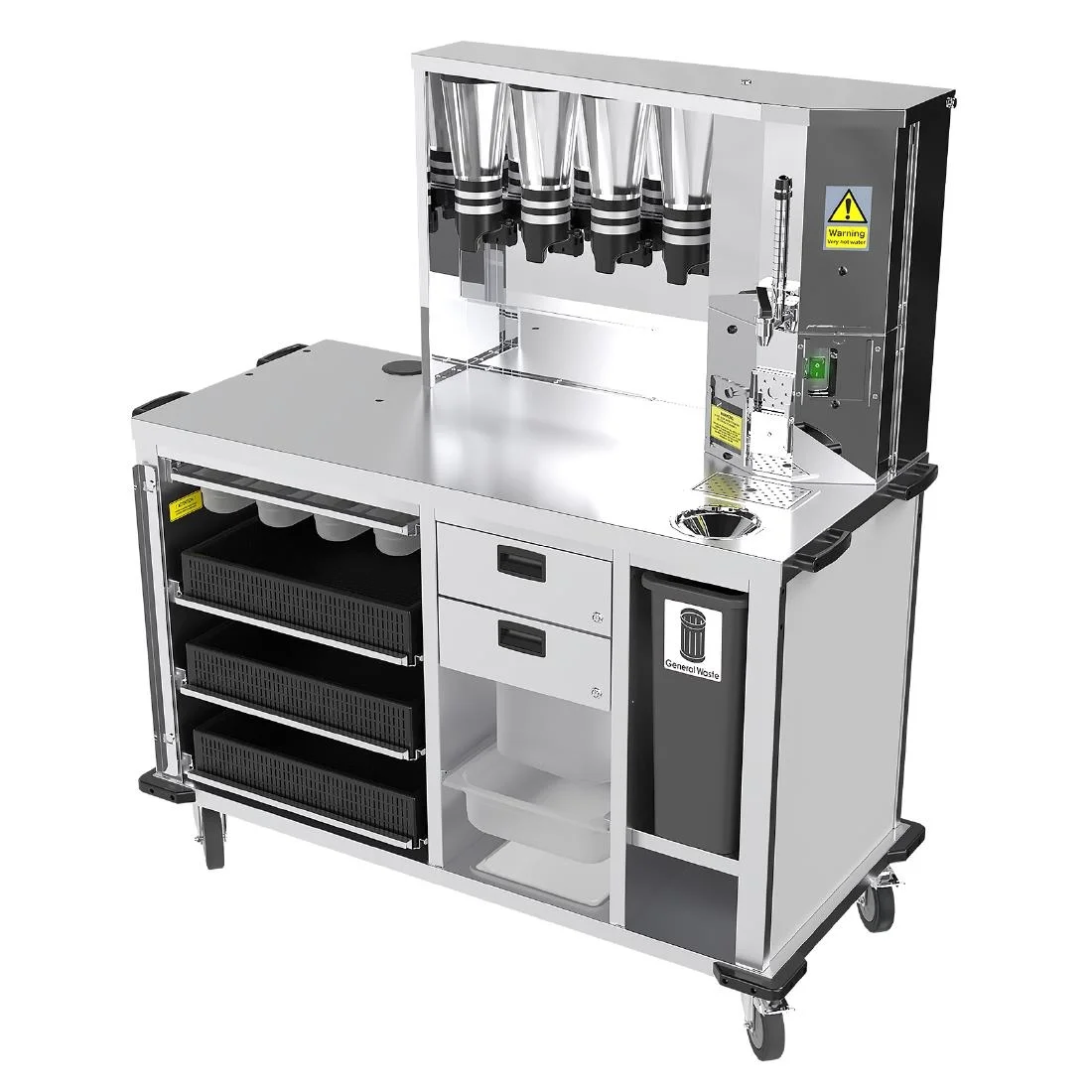 Moffat BBTX Beverage & Breakfast Trolley with 2 End Shelves