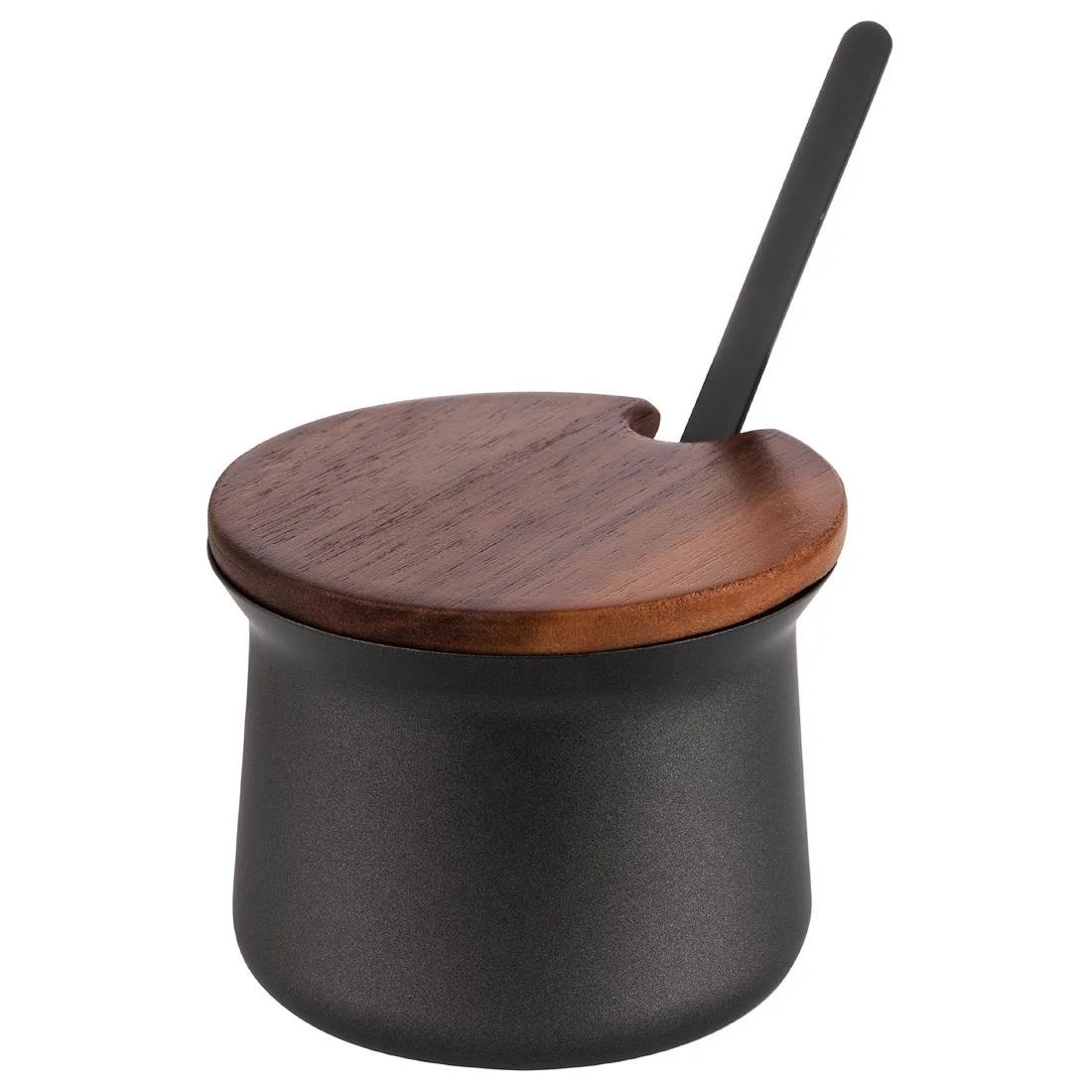APS Acacia Wood And Stainless Steel Milk and Sugar Set - Image 5