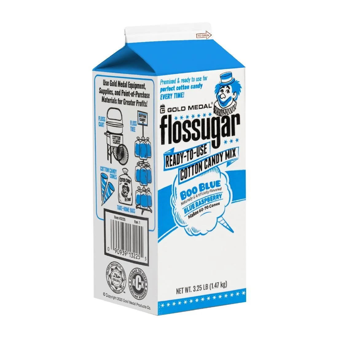 Flossugar Blue Raspberry Ready to Use Cotton Candy Mix 1.47kg - Image 3