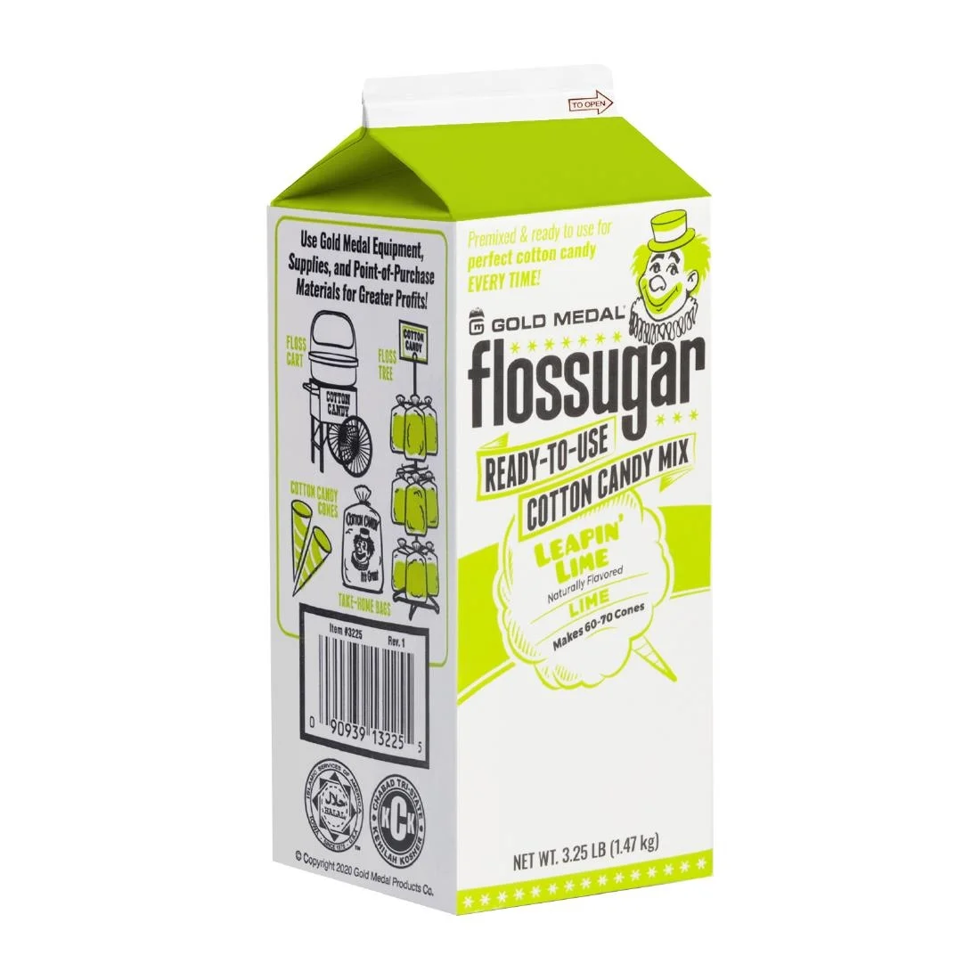 Flossugar Lime Ready to Use Cotton Candy Mix 1.47kg - Image 3