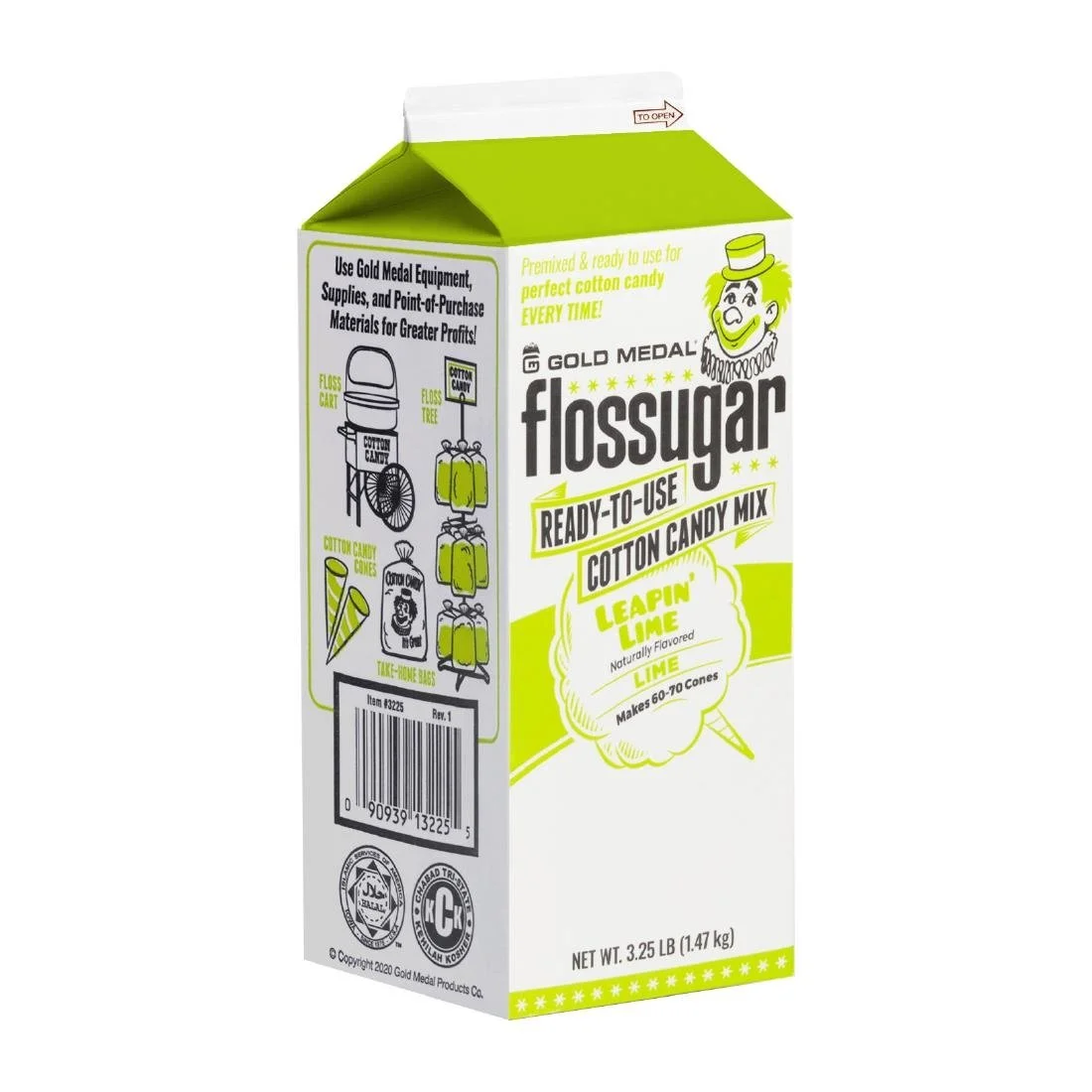 Flossugar Lime Ready to Use Cotton Candy Mix 1.47kg - Image 3