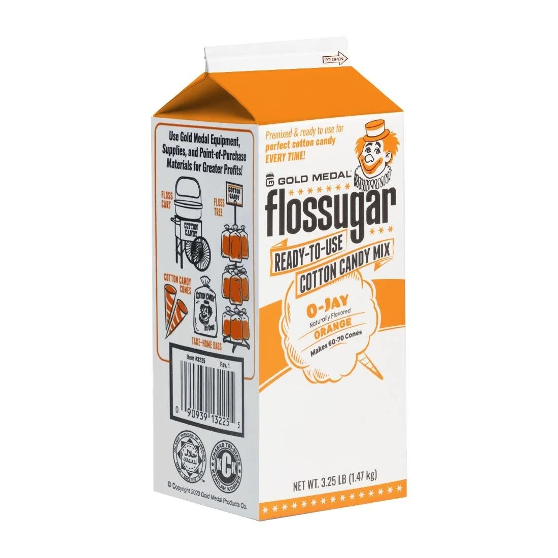 Flossugar Orange Ready to Use Cotton Candy Mix 1.47kg - Image 3