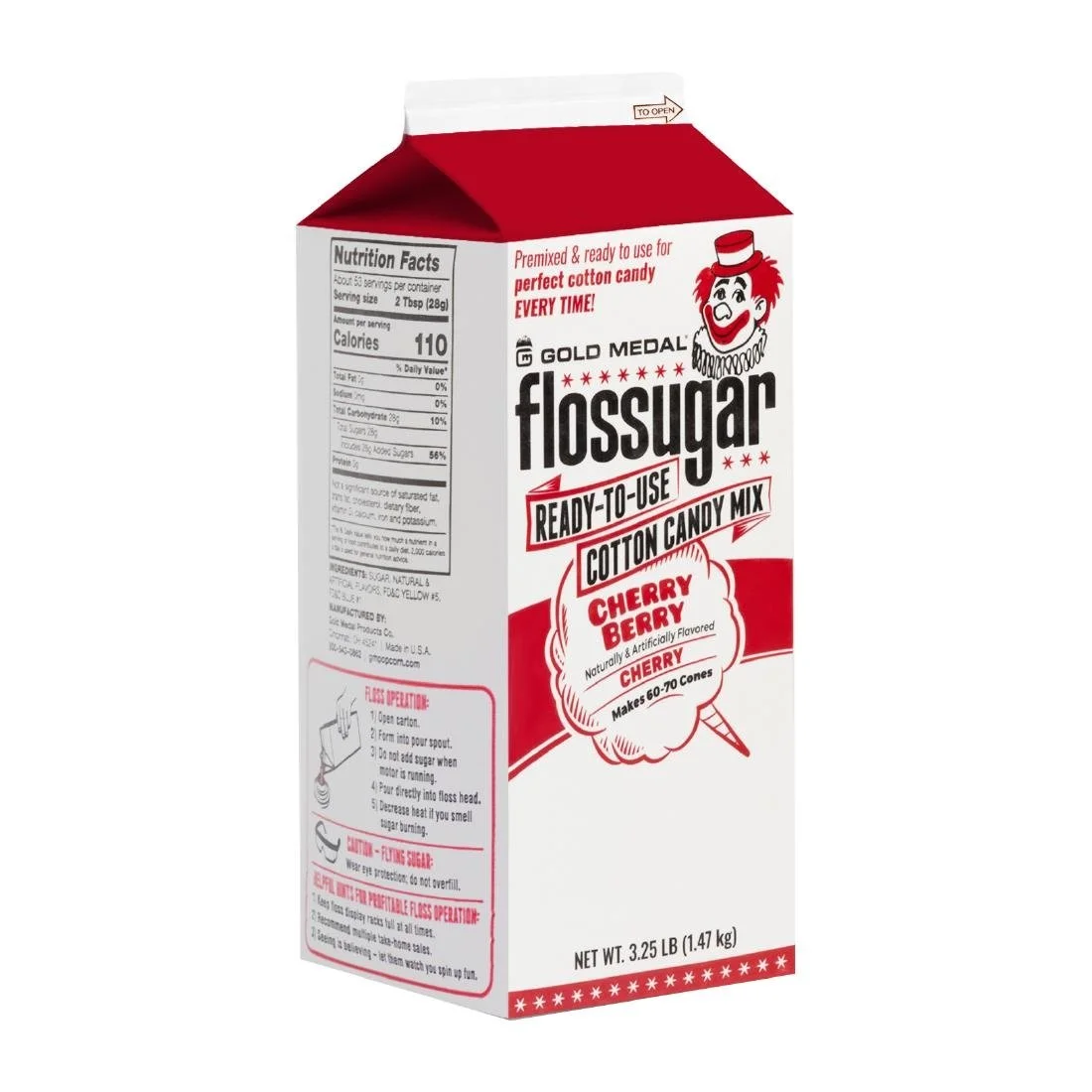 Flossugar Cherry Ready to Use Cotton Candy Mix 1.47kg - Image 2