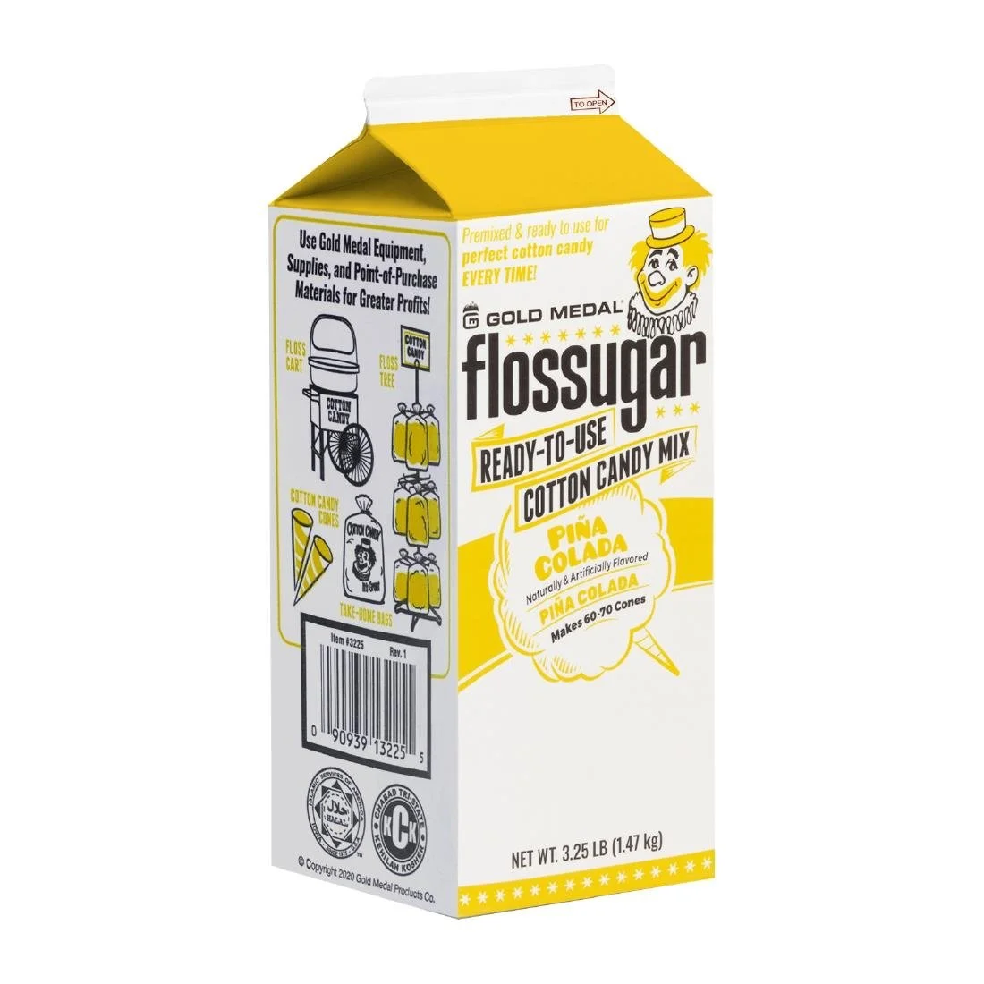 Flossugar Pina Colada Ready to Use Cotton Candy Mix 1.47kg - Image 3