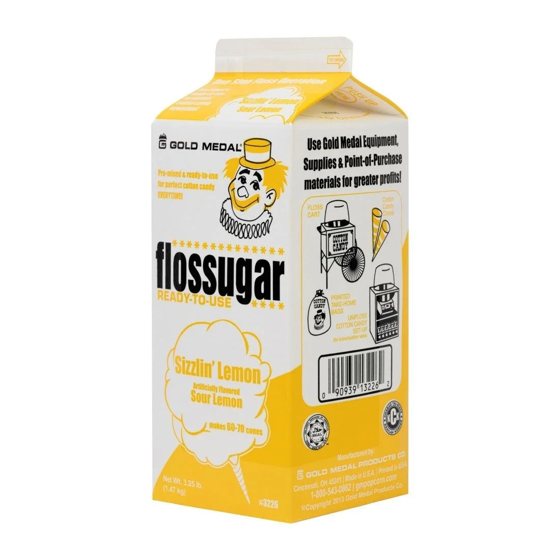 Flossugar Sour Lemon Ready to Use Cotton Candy Mix 1.47kg - Image 3