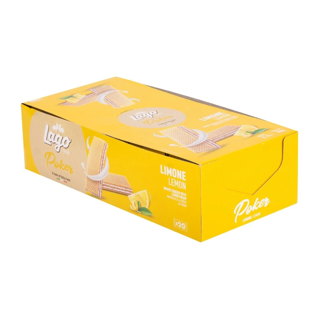 Gastone Lago Poker Lemon Cream Wafers 45g (20 Pack) - Image 3