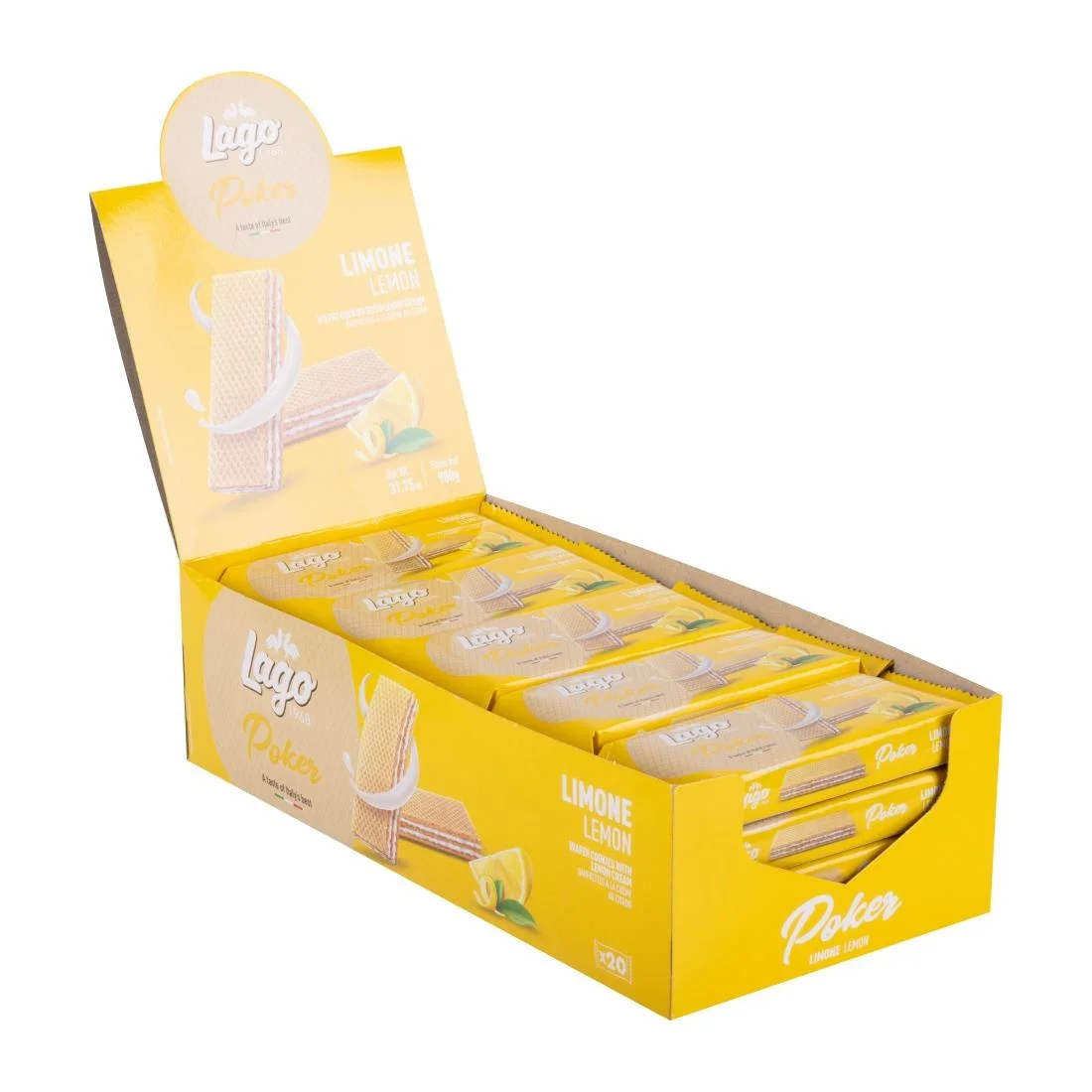 Gastone Lago Poker Lemon Cream Wafers 45g (20 Pack) - Image 6