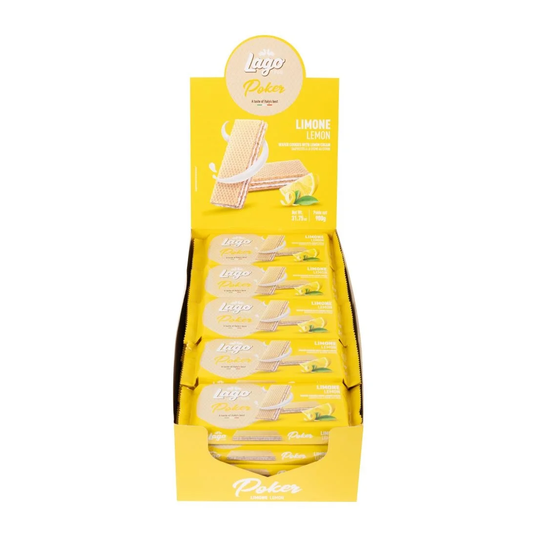 Gastone Lago Poker Lemon Cream Wafers 45g (20 Pack) - Image 8