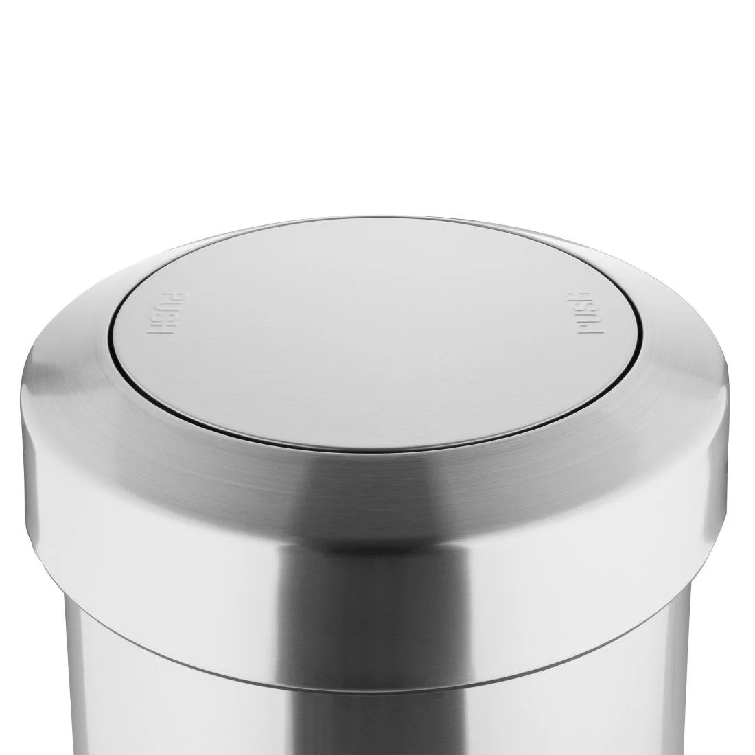 Bolero Bin with Swing Lid Brushed Steel 70Ltr - Image 2
