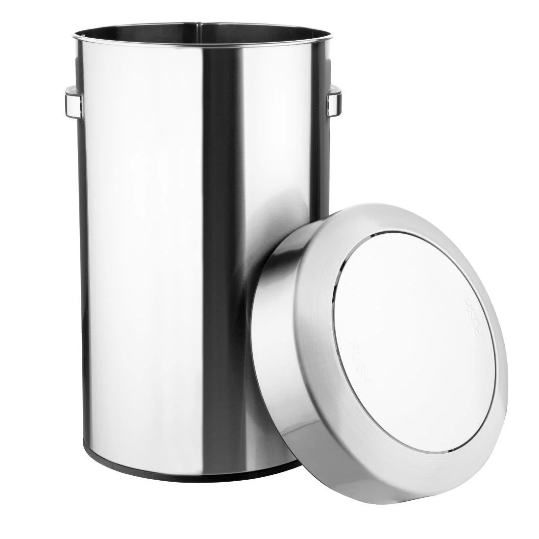 Bolero Bin with Swing Lid Brushed Steel 70Ltr - Image 4