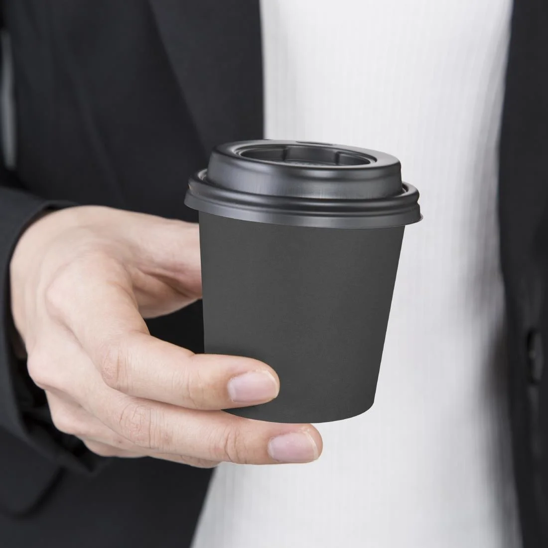 Fiesta Recyclable Hot Cups Single Wall Black 6oz (1000 Pack) - Image 5