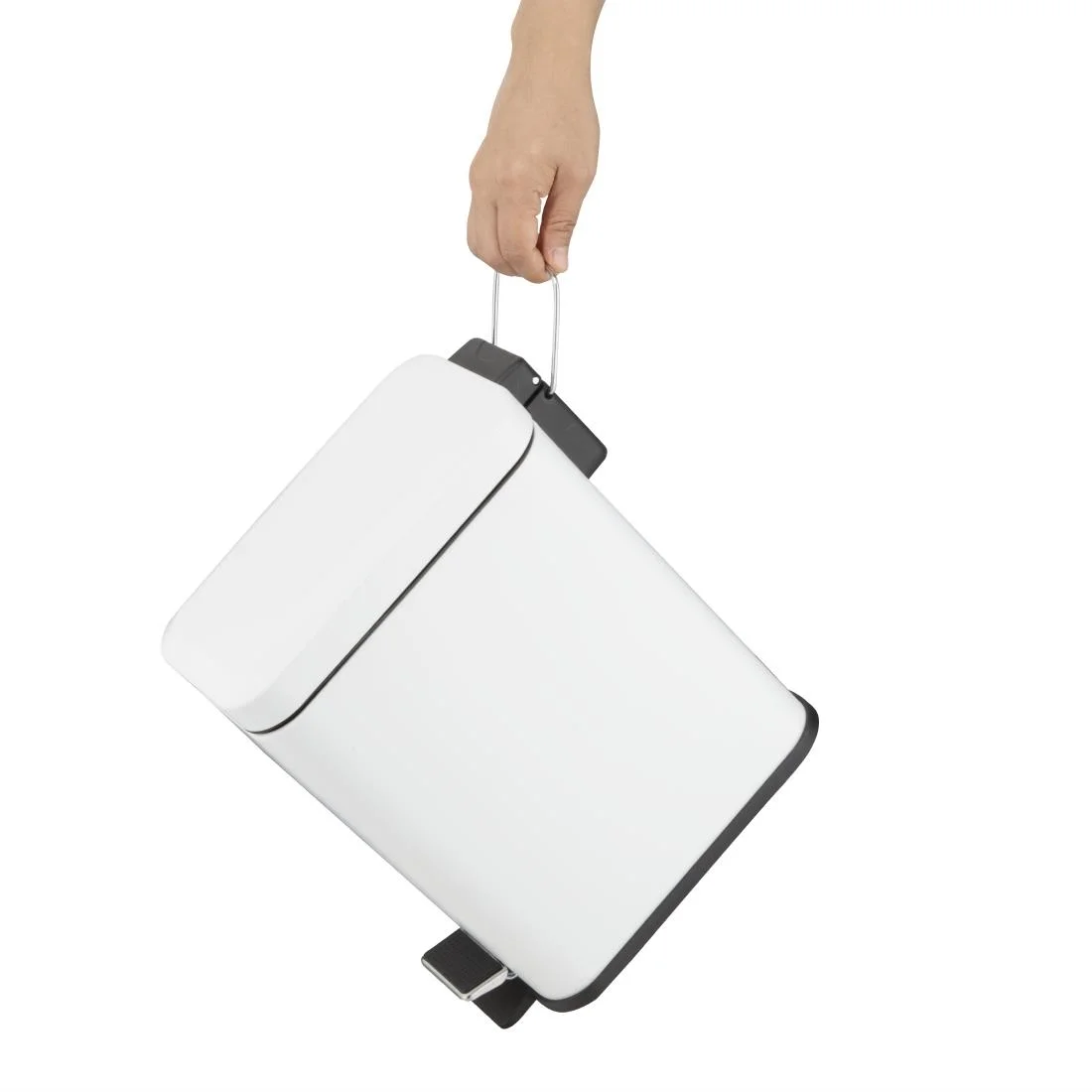 Jantex Slim Pedal Bin White 5Ltr - Image 3